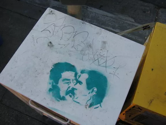 CA East Bay Oakland Bush Saddam kissing