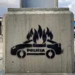 CO Bogota nTc Policia car on fire