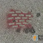 SF Financial District tape off brick pattern