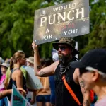 NC Asheville No Kings punch a Nazi ph J Bell