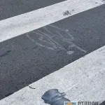 SF Civic Center bike in crosswalk