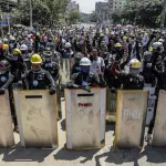 MM Protest People on shields