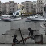 Banksy Kyiv Ukraine see saw
