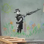 Banksy LA machine gun crayons