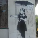 Banksy New Orleans Rain Girl