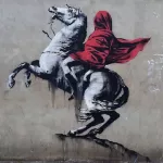 Banksy Paris 2018 Napoleion wrapped in red