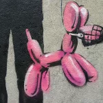 Banksy Toronto CA guard poodle detail