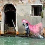 Banksy Venice holding flare