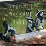 Banksy We Are In Same Boat Lowestoft