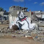 Banksy Gaza Cat with ball