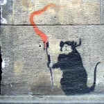 banksy berlin rat paints