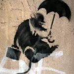 banksy berlin umbrella rat