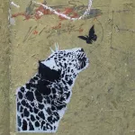 Liz Art Berlin cat sniffing butterfly