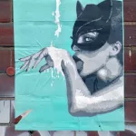 liz art berlin Hamburg cat mask licking milk