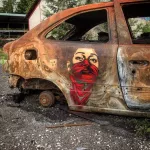 RNST red mask on car