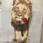 FR Paris Butte aux Cailles lion and rose paste up