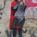DE Berlin Anarchist super hero circle A