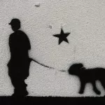 DE Hamburg walking dog with star