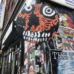 UK London Brick Ln skull on sign