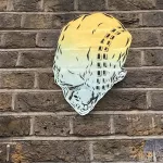 UK London Brick Ln windows into head on paper