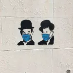 UK Ulverston COVID 19 Laurel and Hardy