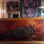 Scott Williams animal on found painting