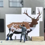 fnnch Elk Mural in progress Cole Valley SF