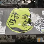 SF Clarion Alley two buddha faces wheat paste