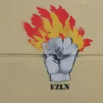 SF Clarion Alley EZLN fist and fire