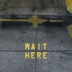 SF North Beach Wait Here COVID p S Strazzante