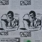 SF Valencia St. DAP Wall Man with Gun Poster