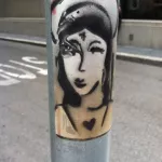 SF Financial District black heart woman sticker