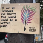 SF Mission Street Feather Project on wood