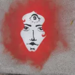 SF Mission face in red