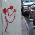 SF Valencia St. stick figure bomber lg