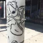 CA LA Highland Park Donald Duck sticker