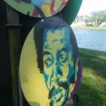LA New Orleans face on vinyl 01