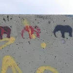 MO St. Louis Flood Wall elephants