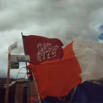 Burning Man 2002 97.9 radio flag