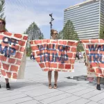 OH Cleveland GOP Protest Wall of Trump