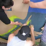 WA Seattle Stencil Jam painting bird