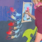 WA Seattle Stencil Jam spraying face