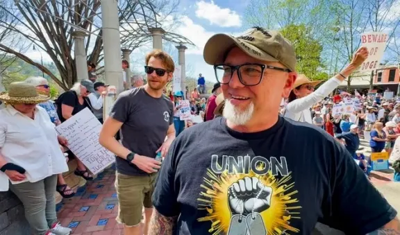 NC Asheville Hands Off Beware DOGE ph J Bell