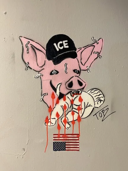 TopZ TurV WA Seattle Anti Trump ICE Pig Eating Babies
