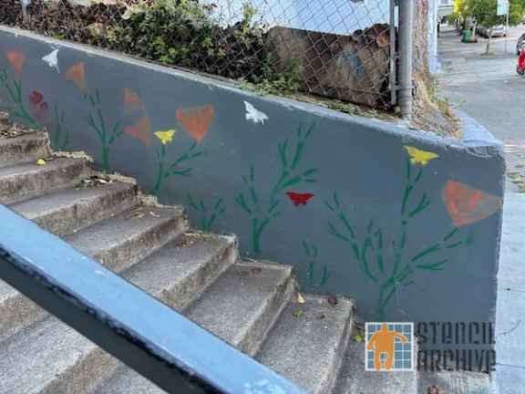 SF Mission Dist flowers butterflies