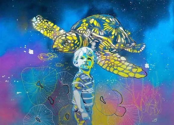 Joshila Dhaby MU Child with tortise