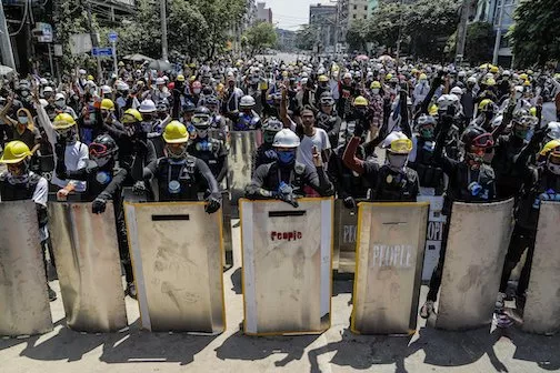 MM Protest People on shields