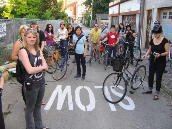 CA Toronto SLOW sign Bike Tour