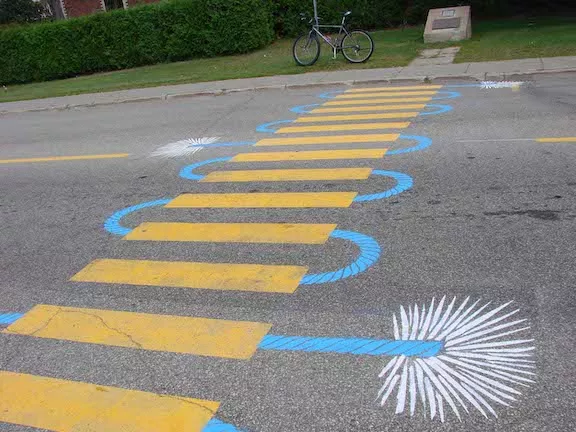 Roadsworth CA Baie St. Paul Crosswalk