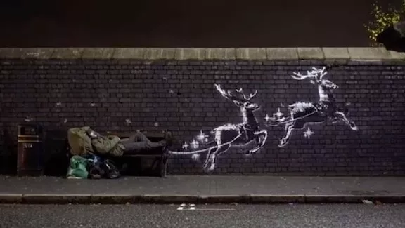 Banksy Birmingham UK reindeer